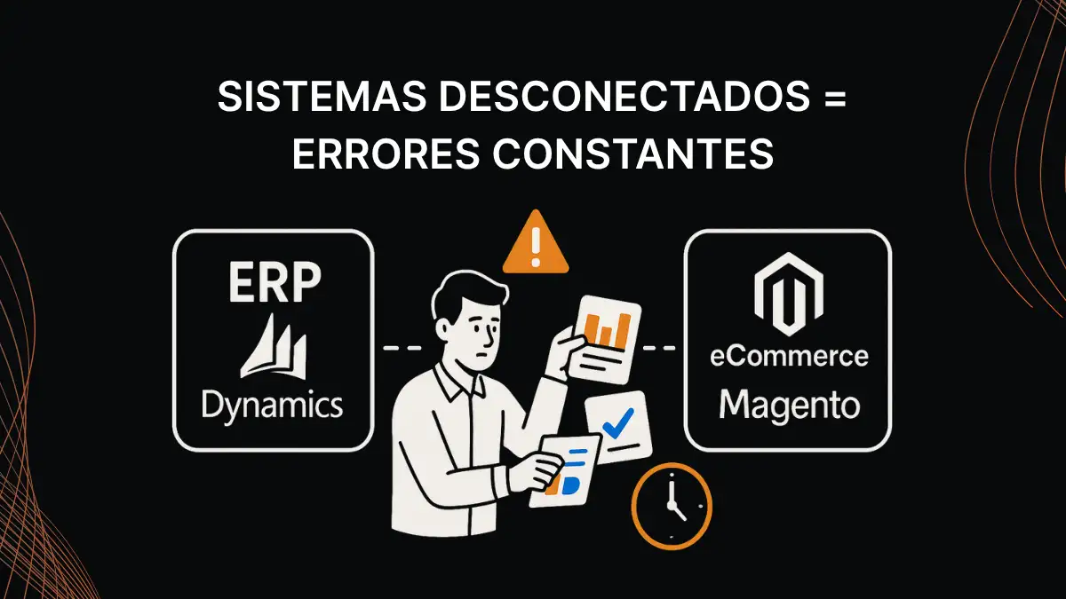 Problemas de sistemas ERP y eCommerce desconectados en mayoristas