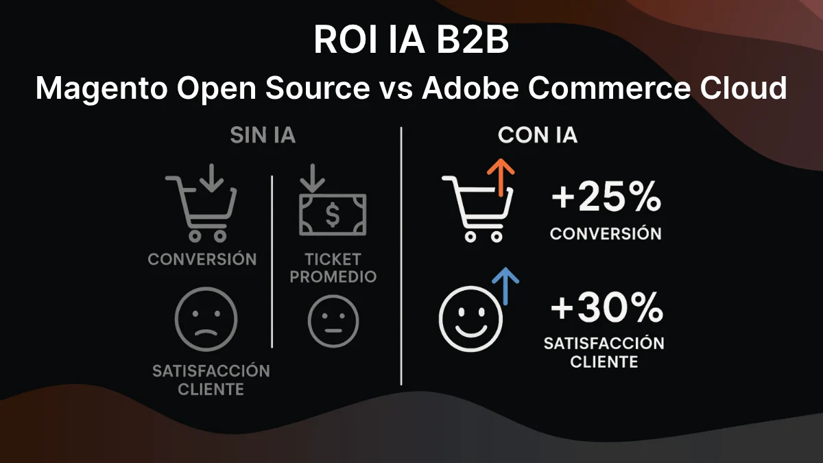 Comparativa de resultados y ROI con inteligencia artificial en ecommerce B2B