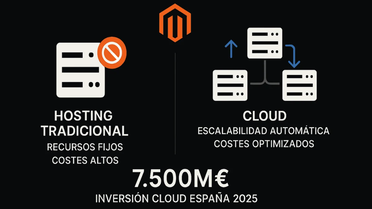 Comparativa beneficios cloud vs hosting tradicional para Magento 2 mayoristas