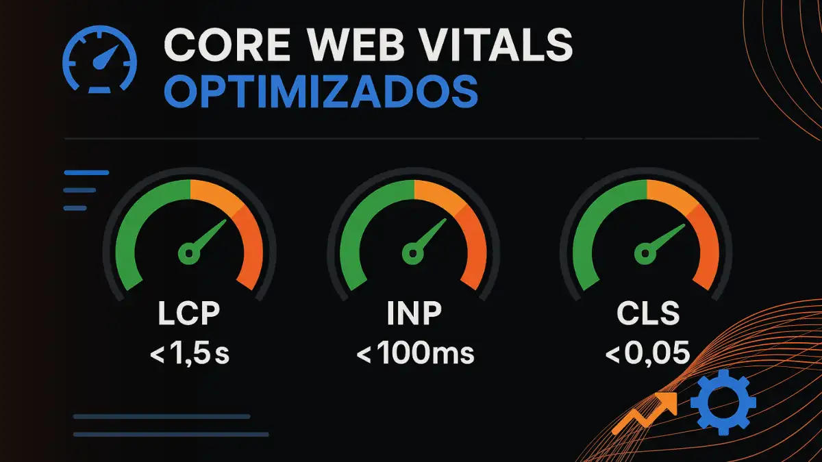 Dashboard de Core Web Vitals mostrando métricas optimizadas para Magento 2 B2B sub-2 segundos