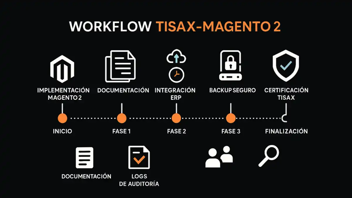 Implementación Magento 2 TISAX workflows auditoría compliance
