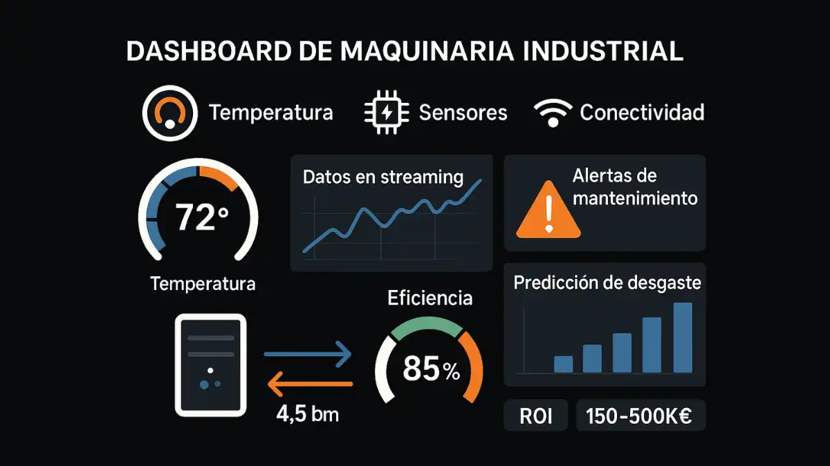 Dashboard Magento 2 digital twins monitorización tiempo real maquinaria industrial