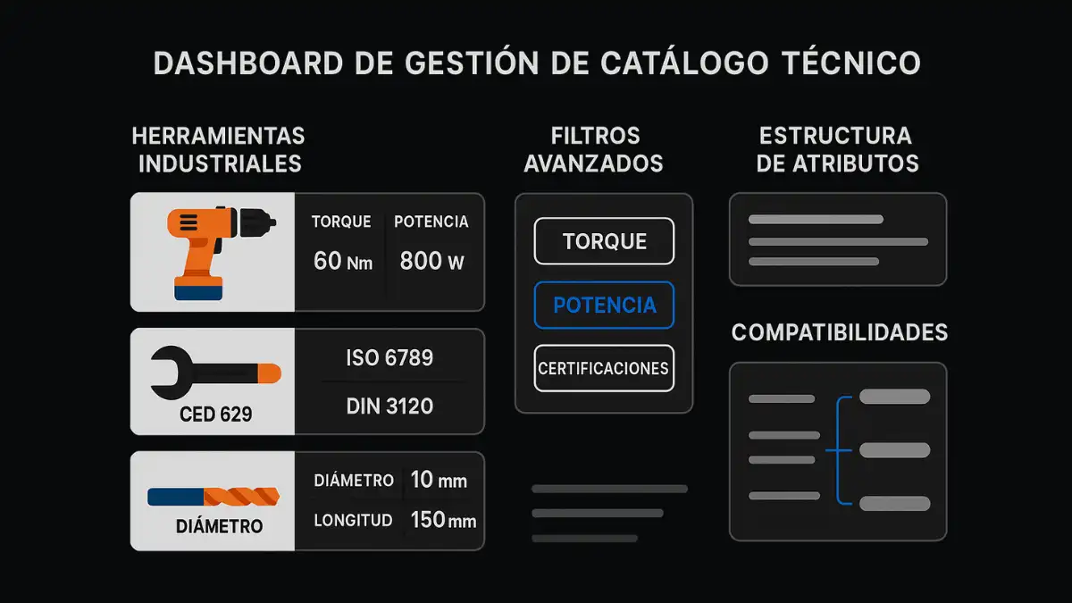 Magento 2 herramientas B2B gestión catálogo técnico industrial especificaciones