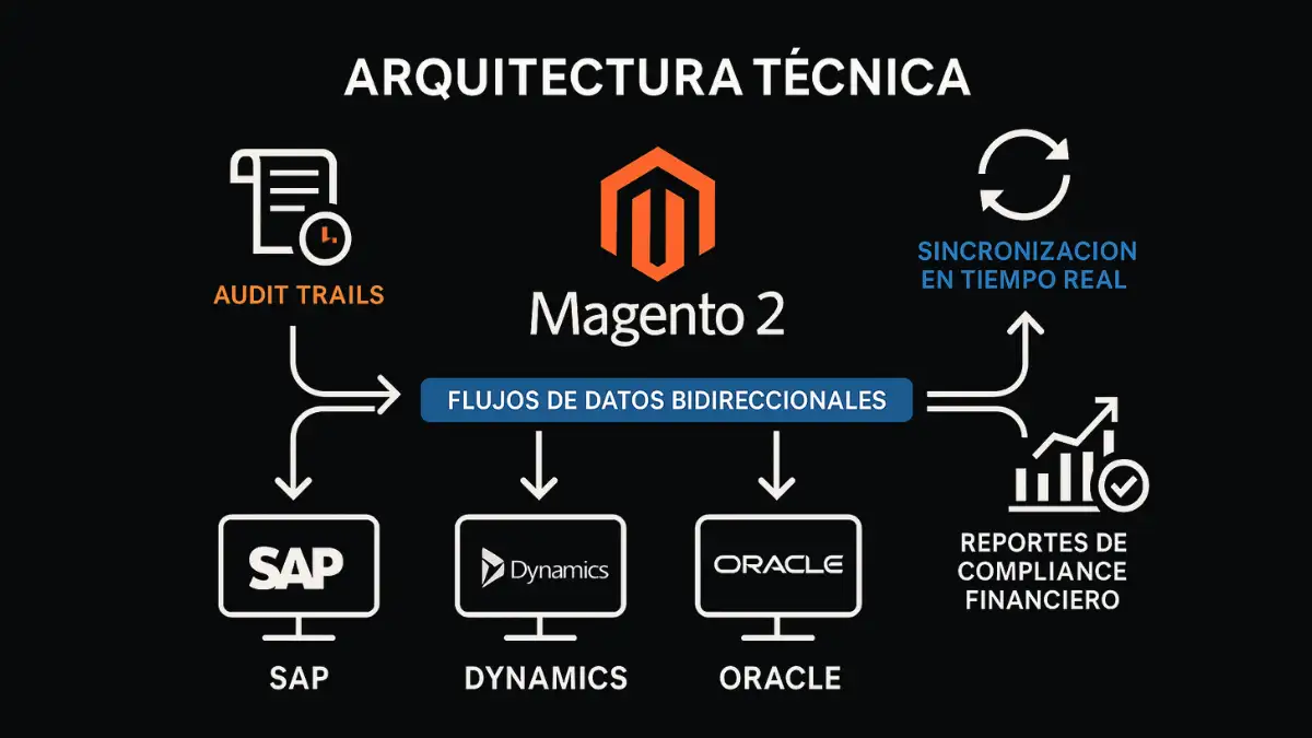 Integración Magento 2 ERP SAP SOX compliance auditoría financiera