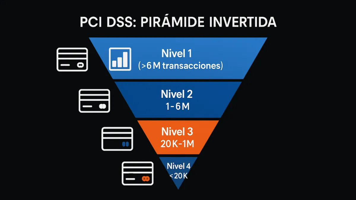 Magento 2 PCI DSS niveles cumplimiento según volumen transacciones anuales
