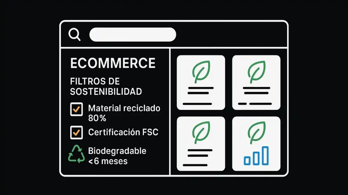 Magento 2 filtros sostenibilidad packaging B2B reciclabilidad certificaciones