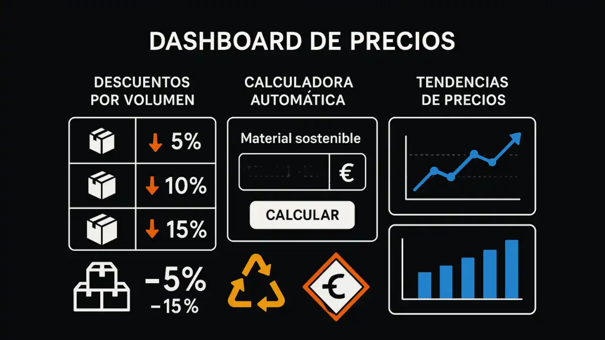 Sistema precios dinámicos Magento 2 packaging sostenible descuentos volumen