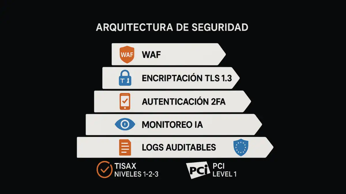 TISAX Magento 2 seguridad arquitectura protección datos automoción