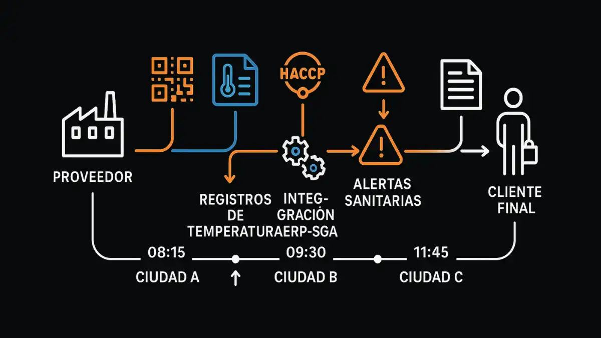 Trazabilidad HACCP tiempo real sistema Magento 2 distribución alimentaria
